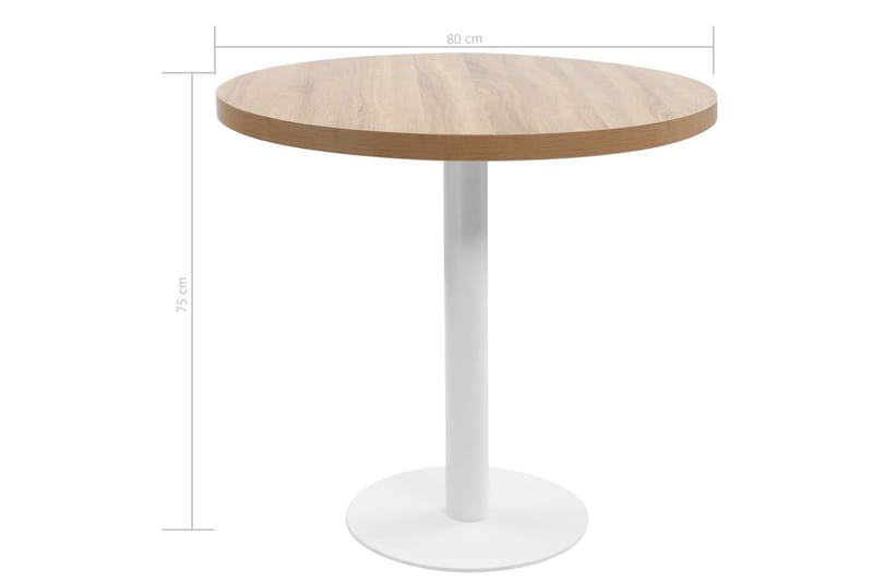 Bistrobord lysebrun 80 cm MDF - Brun - Hagemøbler - Hagebord - Cafebord