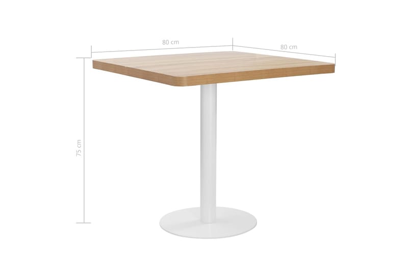Bistrobord lysebrun 80x80 cm MDF - Brun - Hagemøbler - Hagebord - Cafebord