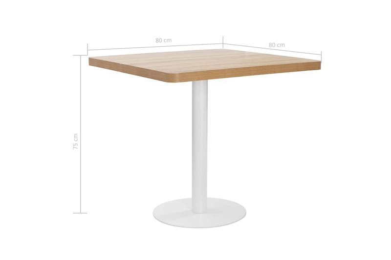 Bistrobord lysebrun 80x80 cm MDF - Brun - Cafebord - Balkongbord