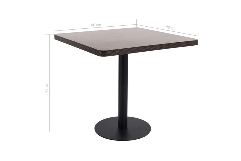 Bistrobord mørkebrun 80x80 cm MDF - Brun - Hagemøbler - Hagebord - Cafebord
