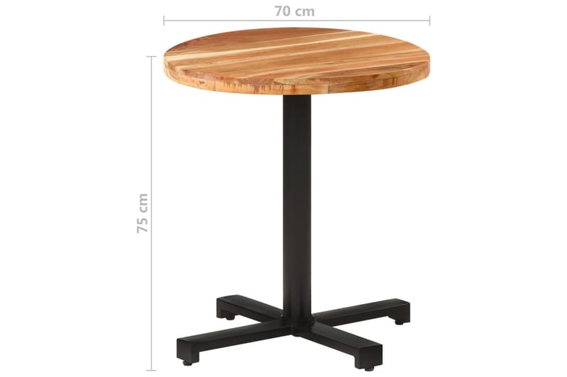 Bistrobord rundt Ø70x75 cm heltre akasie - Brun - Hagemøbler - Hagebord - Cafebord