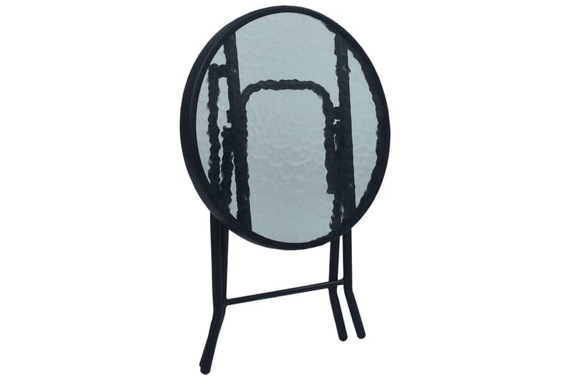 Bistrobord svart 40x46 cm stål og glass - Svart - Cafebord - Balkongbord