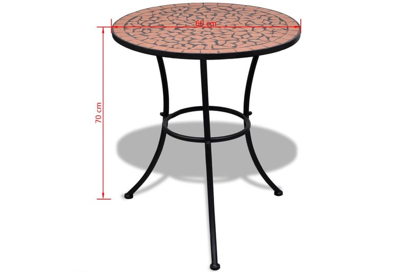 Bistrobord terrakotta 60 cm mosaikk - Terrakotta - Hagemøbler - Hagebord - Cafebord