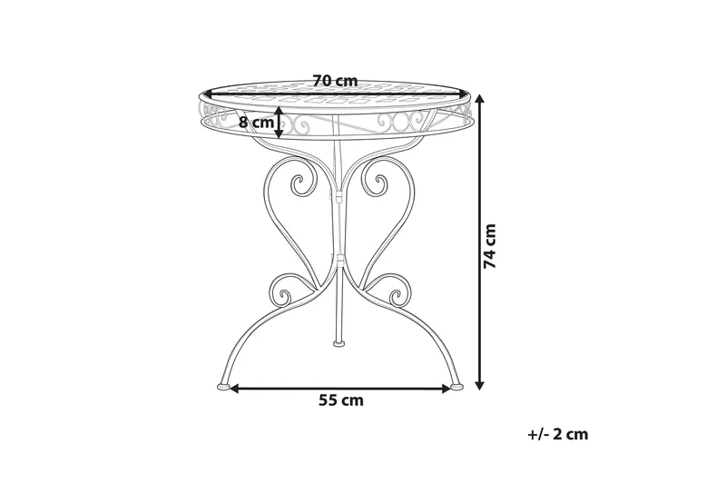 Courville Hagebord - Rosa - Hagemøbler - Hagebord - Cafebord