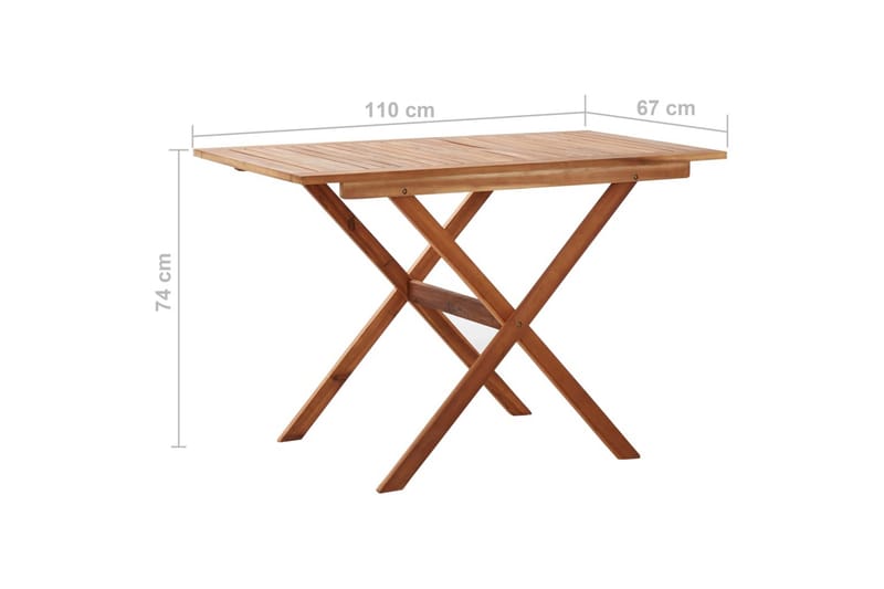 Hagebord 110x67x74 cm heltre akasie - Brun - Cafebord - Balkongbord