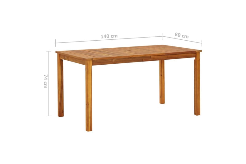 Hagebord 140x80x74 cm heltre akasie - Hagemøbler - Hagebord - Cafebord
