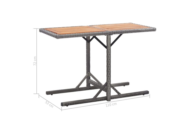 Hagebord antrasitt polyrotting og heltre akasie - Cafebord - Balkongbord