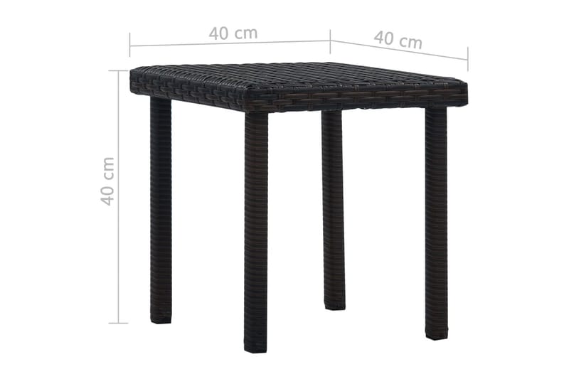 Hagebord brun 40x40x40 cm polyrotting - Cafebord - Balkongbord