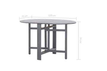 Hagebord grå 120x70x74 cm heltre akasie - Hagemøbler - Hagebord - Cafebord
