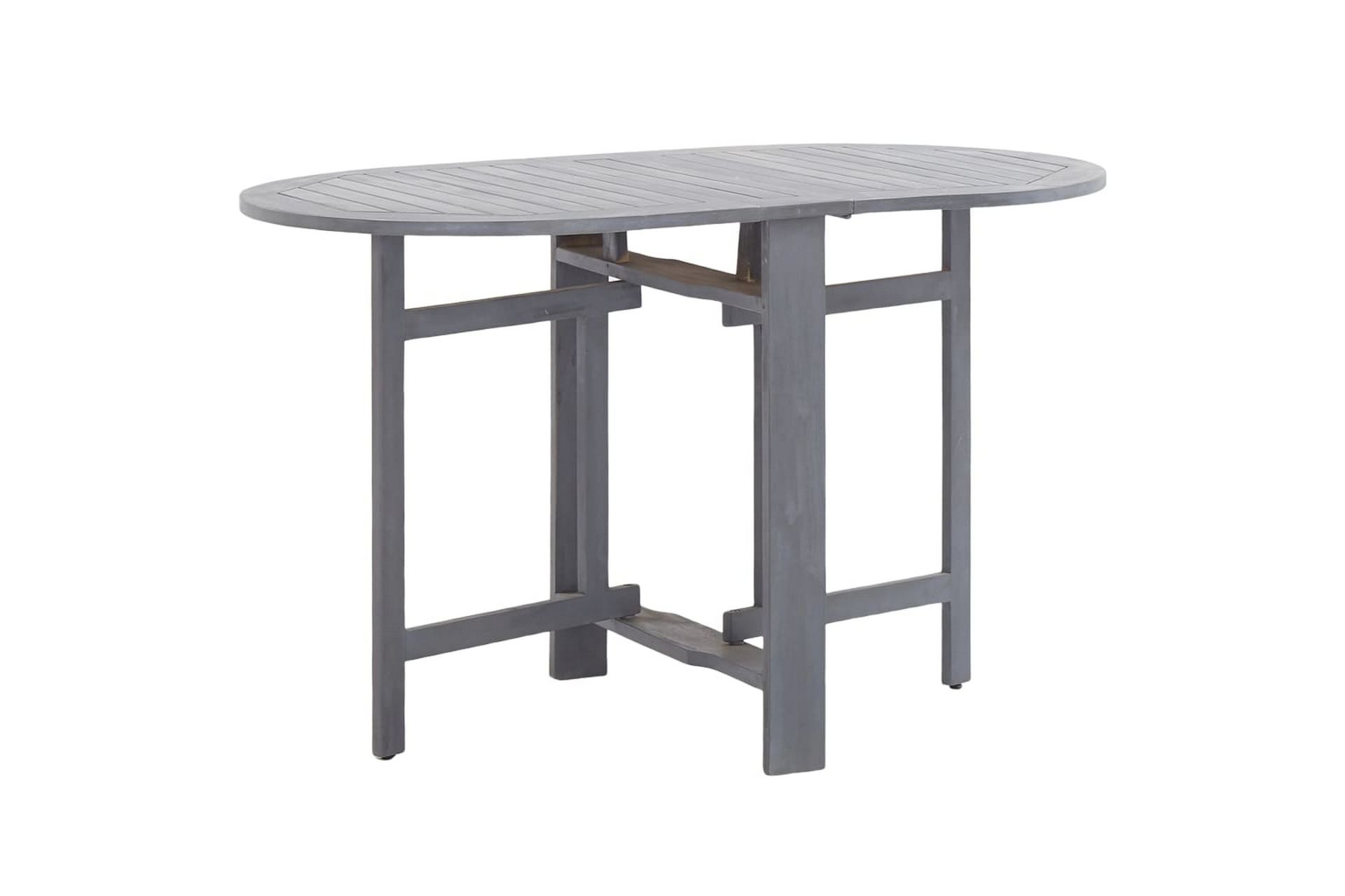 Hagebord grå 120x70x74 cm heltre akasie - Hagemøbler - Hagebord - Cafebord