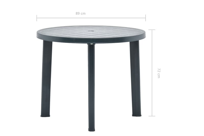 Hagebord grønn 89 cm plast - Hagemøbler - Hagebord - Cafebord