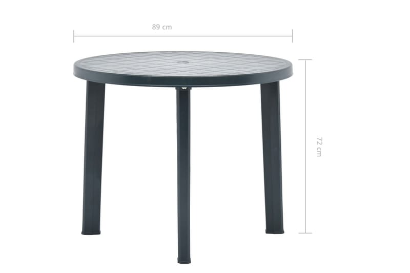 Hagebord grønn 89 cm plast - Cafebord - Balkongbord