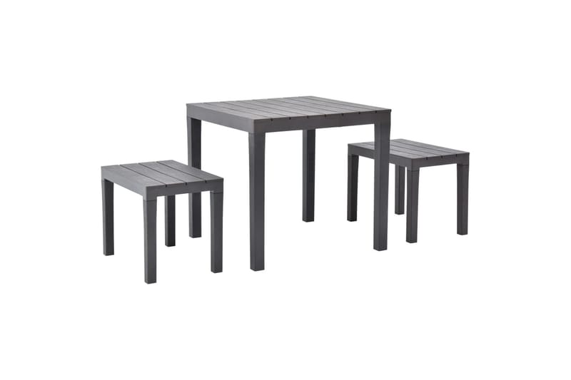 Hagebord med 2 benker plast brun - Cafebord - Balkongbord