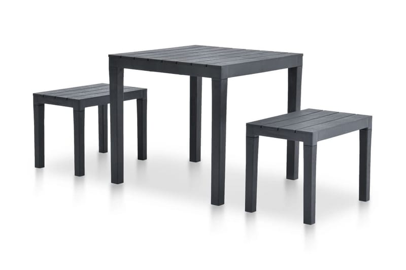 Hagebord med 2 benker plast antrasitt - Cafebord - Balkongbord
