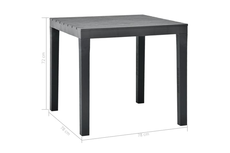 Hagebord med 2 benker plast antrasitt - Cafebord - Balkongbord