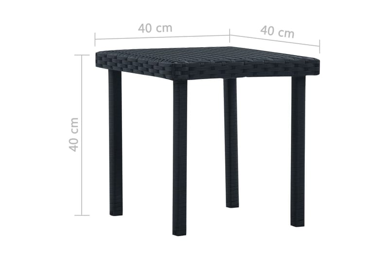 Hagebord svart 40x40x40 cm polyrotting - Cafebord - Balkongbord