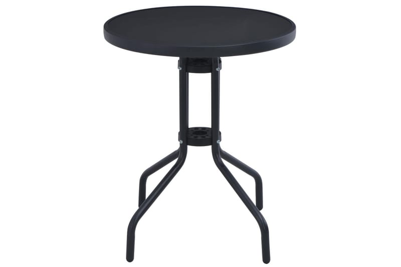 Hagebord svart 60 cm stål & glass - Hagemøbler - Hagebord - Cafebord