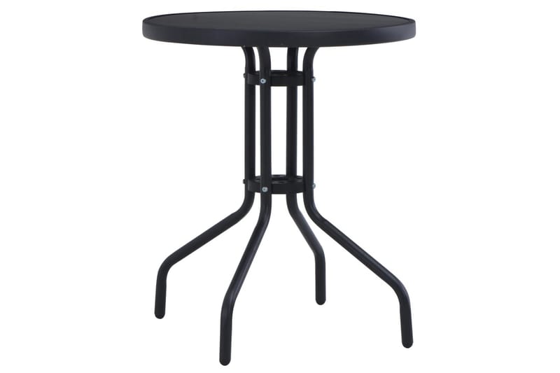 Hagebord svart 60 cm stål & glass - Hagemøbler - Hagebord - Cafebord