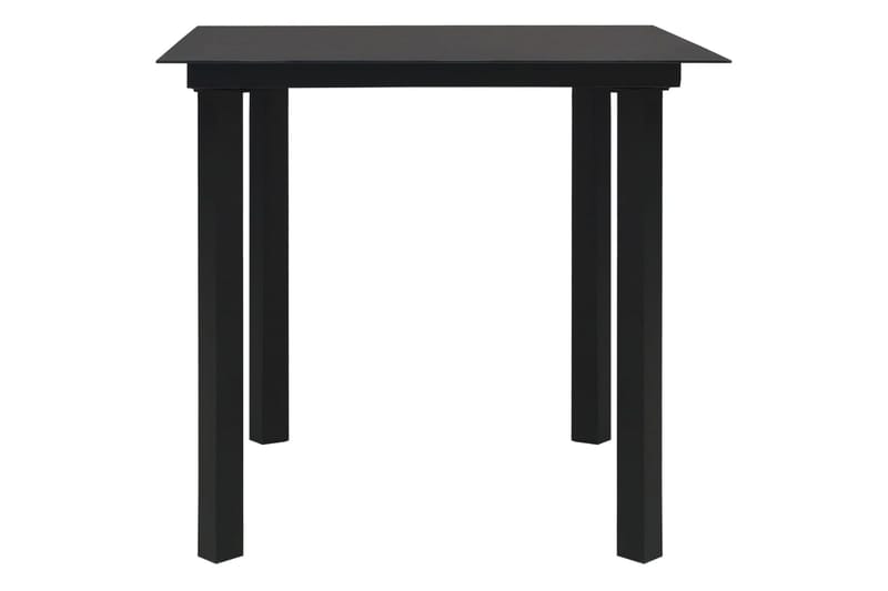 Hagebord svart 80x80x74 cm stål og glass - Balkongbord - Cafebord