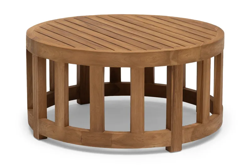 Hillerstorp Himmelsnäs rundt sofabord utendørs 80 cm teak, Brun