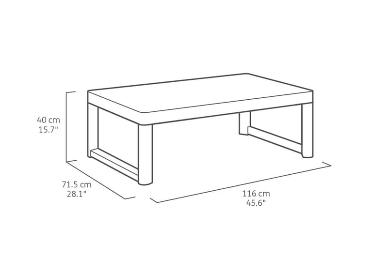 Lyon Cafébord 116 cm Antrasitt - Keter - Hagemøbler - Hagebord - Cafebord