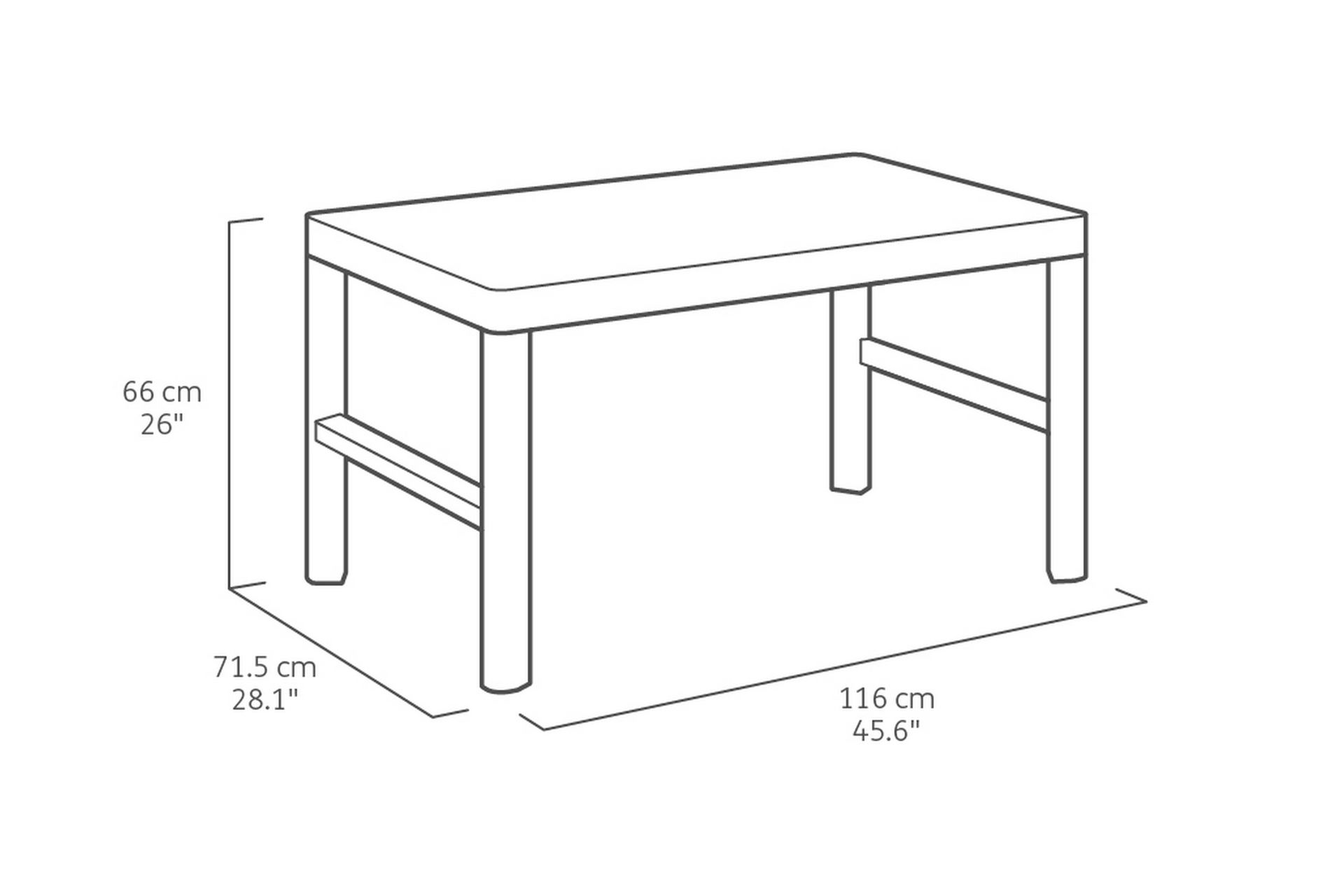 Lyon Cafébord 116 cm Antrasitt - Keter - Hagemøbler - Hagebord - Cafebord