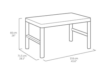 Lyon Cafébord 116 cm Antrasitt - Keter - Hagemøbler - Hagebord - Cafebord