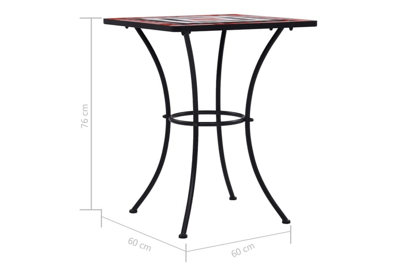 Mosaikkbistrosett keramikkfliser 3 deler terrakotta & hvit - Hagemøbler - Hagebord - Cafebord