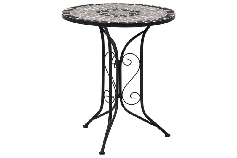 Mosaikkbistrosett med keramikkfliser 3 deler grå - Cafebord - Balkongbord