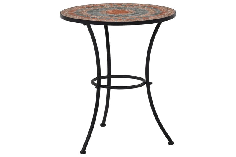 Mosaikkbistrosett med keramikkfliser 3 deler oransje/grå - Hagemøbler - Hagebord - Cafebord