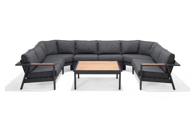 Palau Cafébord 103 cm - Tre/Grå - Hagemøbler - Hagebord - Cafebord