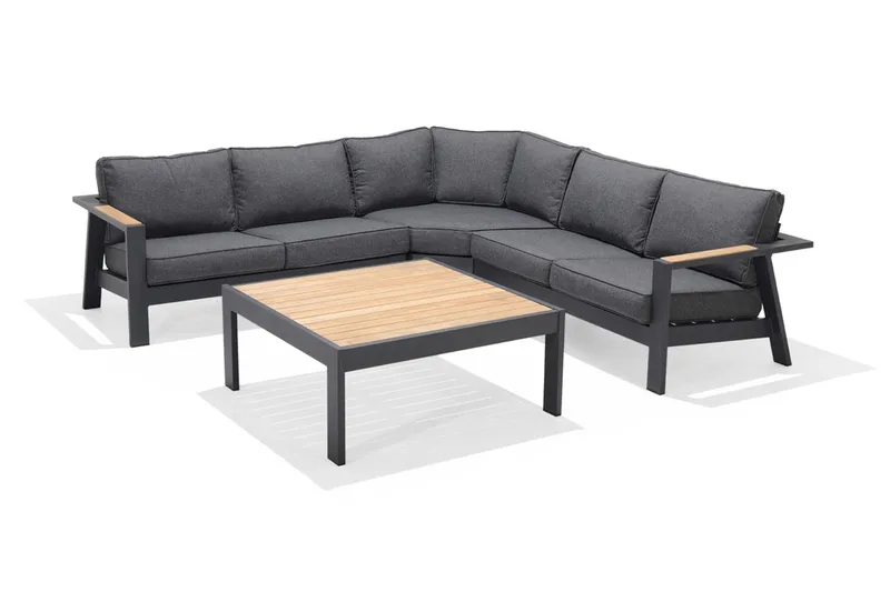 Palau Cafébord 103 cm - Tre/Grå - Hagemøbler - Hagebord - Cafebord