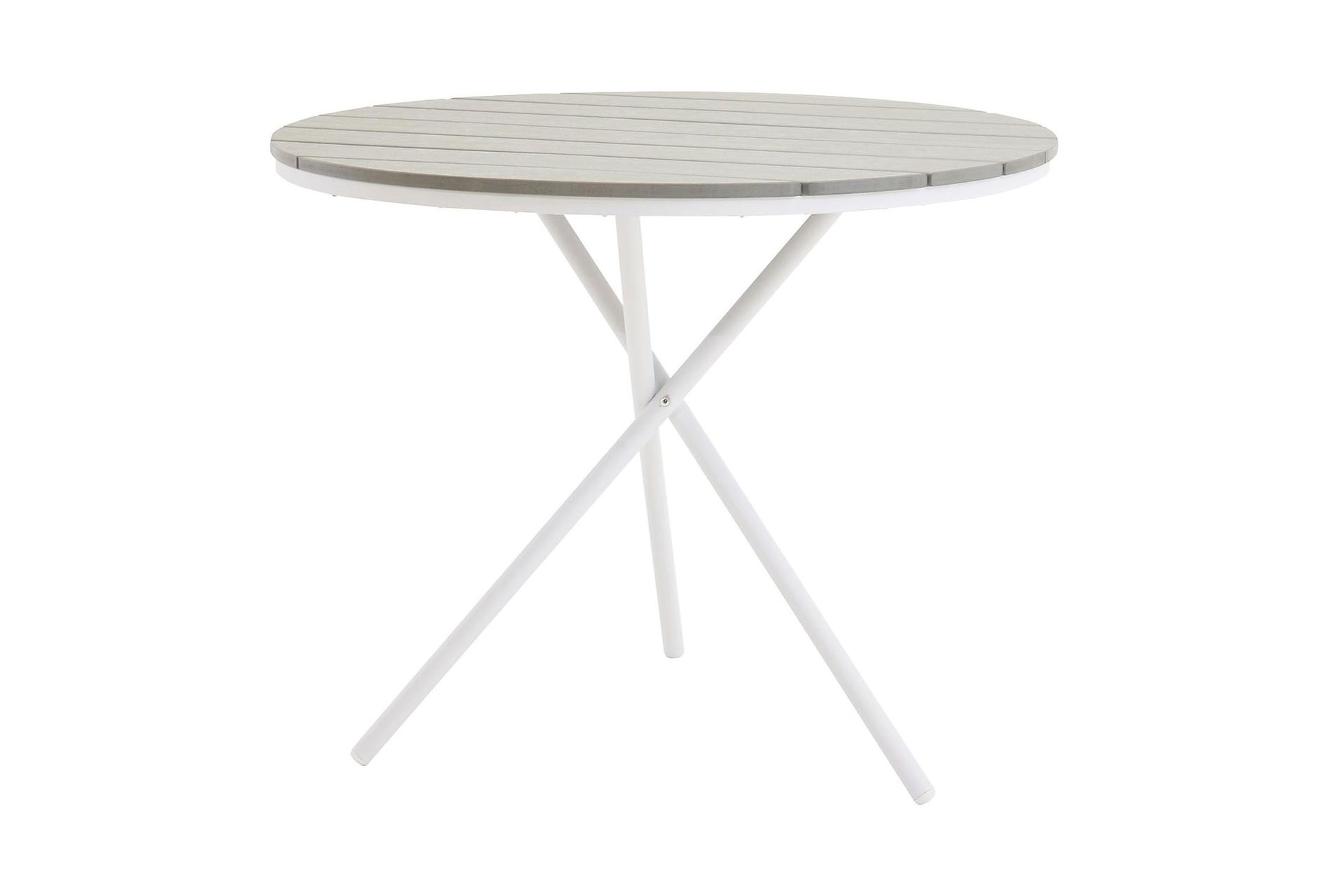 Parma Cafébord 90 cm Rund - Hvit/Grå
