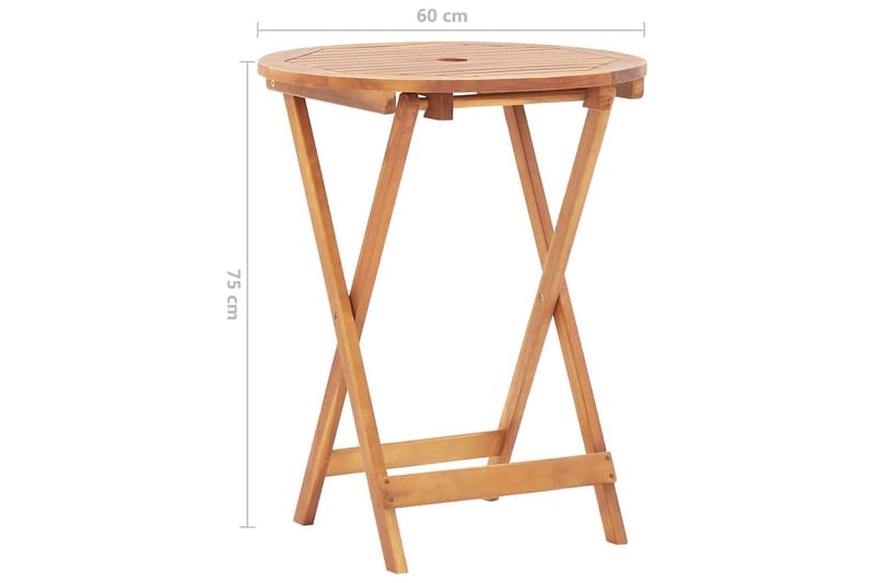 Sammenleggbart hagebord 60x75 cm heltre akasie - Hagemøbler - Hagebord - Cafebord