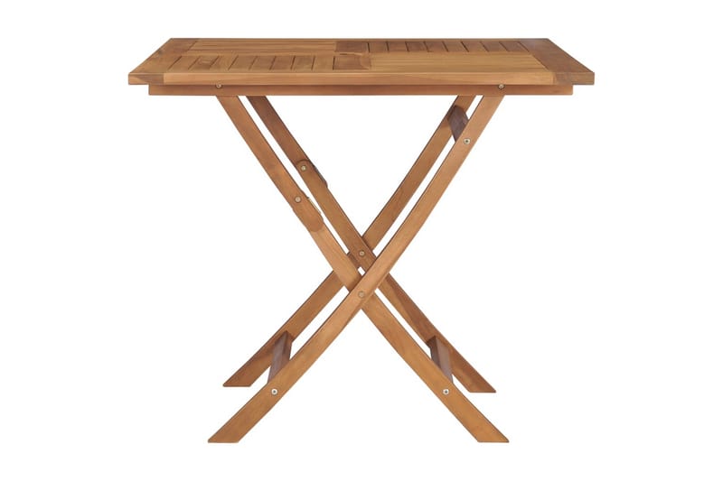 Sammenleggbart hagebord 85x85x76 cm heltre teak - Brun - Balkongbord - Cafebord