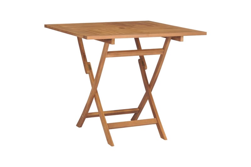 Sammenleggbart hagebord 85x85x76 cm heltre teak - Brun - Cafebord - Balkongbord