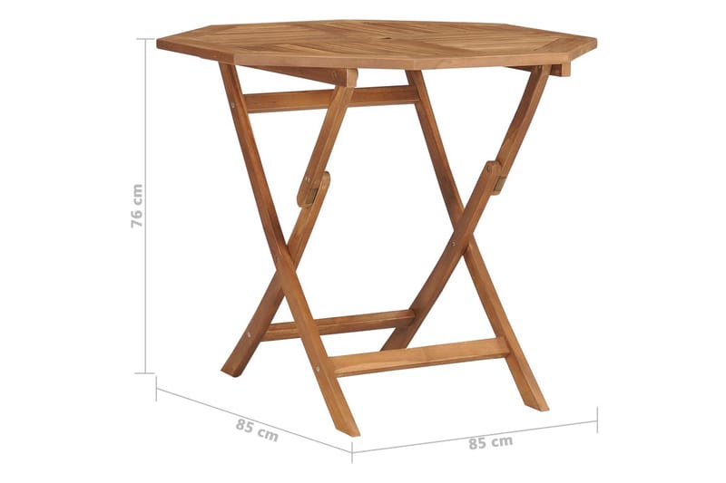 Sammenleggbart hagebord 85x85x76 cm heltre teak - Brun - Hagemøbler - Hagebord - Cafebord