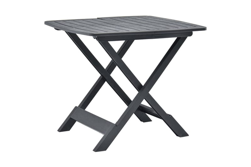 Sammenleggbart hagebord antrasitt 79x72x70 cm plast - Cafebord - Balkongbord