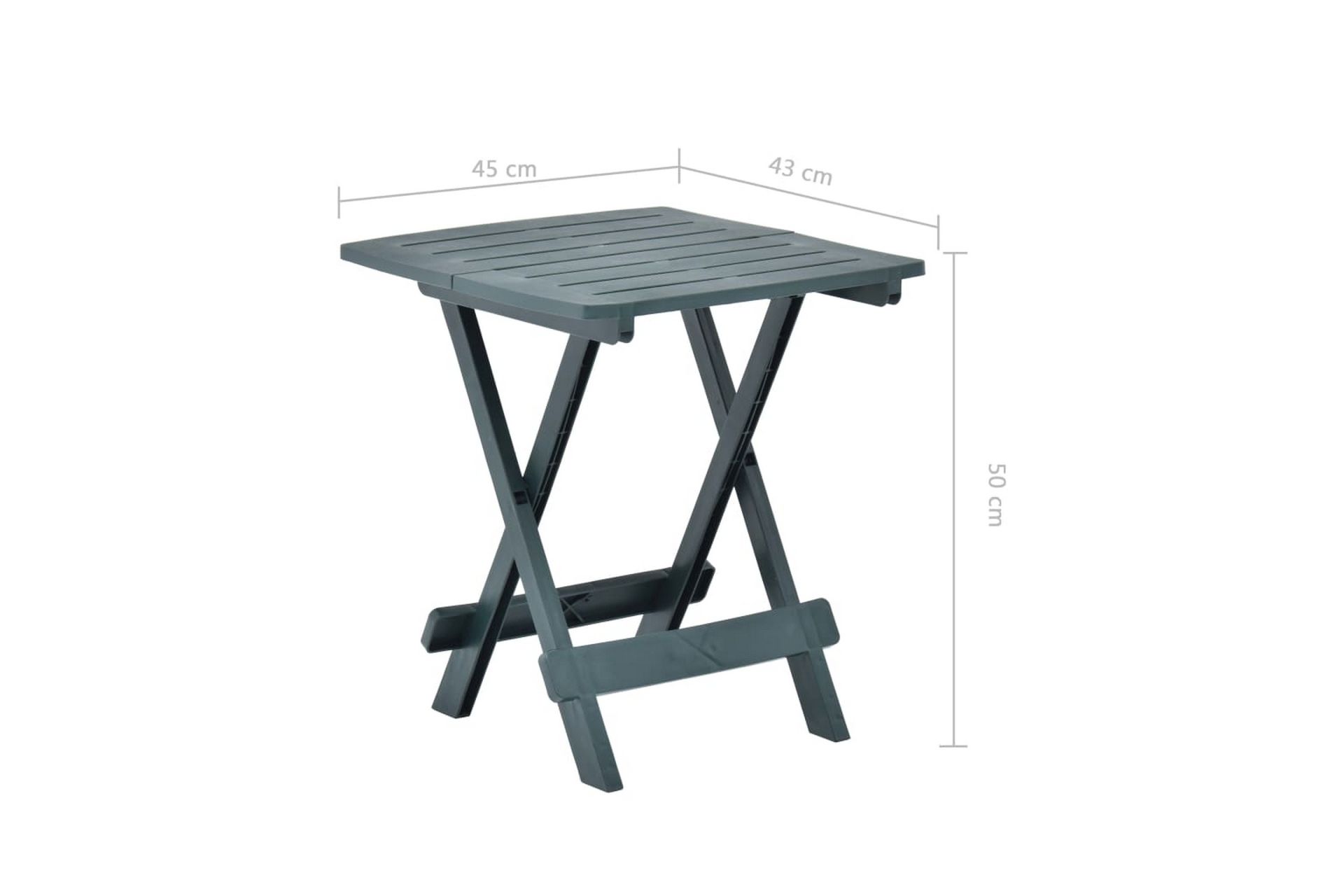 Sammenleggbart hagebord grønn 45x43x50 cm plast - Hagemøbler - Hagebord - Cafebord
