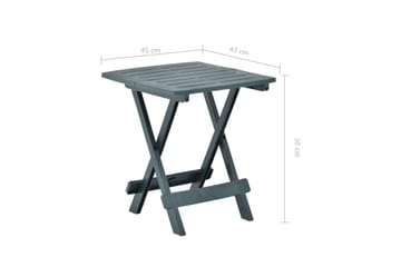 Sammenleggbart hagebord grønn 45x43x50 cm plast - Hagemøbler - Hagebord - Cafebord