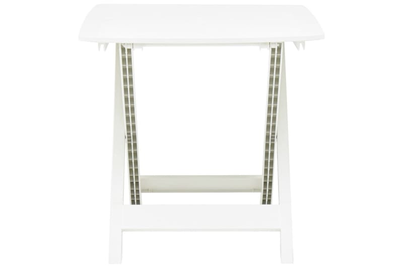 Sammenleggbart hagebord hvit 79x72x70 cm plast - Hagemøbler - Hagebord - Cafebord
