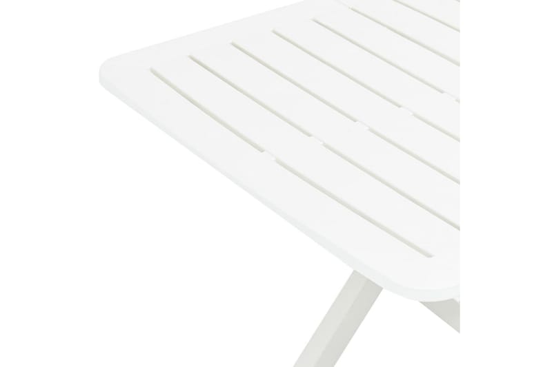 Sammenleggbart hagebord hvit 79x72x70 cm plast - Cafebord - Balkongbord