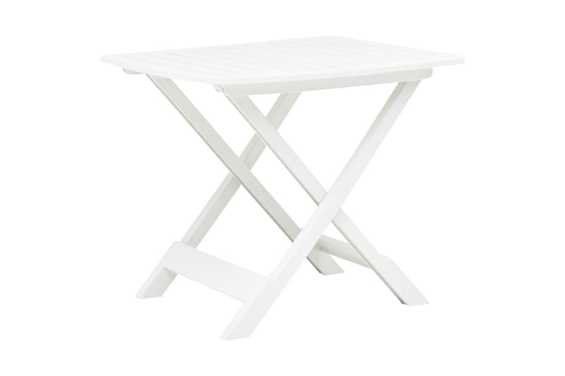 Sammenleggbart hagebord hvit 79x72x70 cm plast - Cafebord - Balkongbord