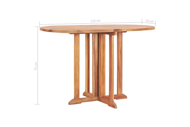 Sammenleggbart sommerfuglbord for hage 120x70x75cm heltre te - Brun - Hagemøbler - Hagebord - Cafebord