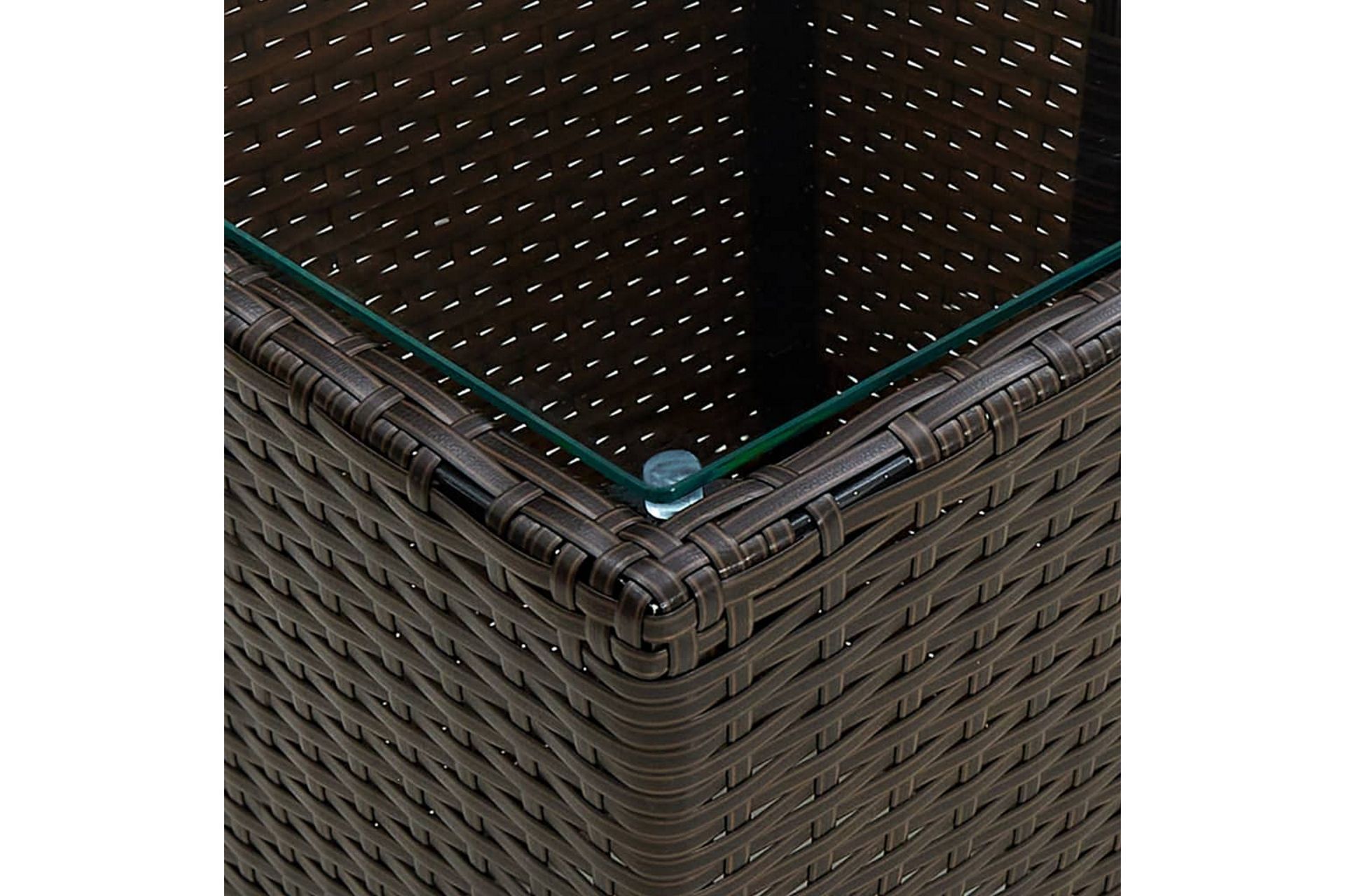 Tebord brun 41,5x41,5x44 cm polyrotting og herdet glass - Brun - Hagemøbler - Hagebord - Cafebord