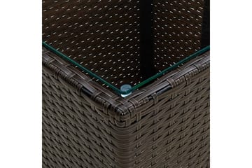 Tebord brun 41,5x41,5x44 cm polyrotting og herdet glass - Brun - Hagemøbler - Hagebord - Cafebord