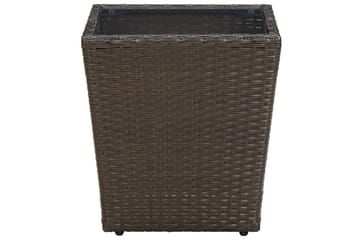 Tebord brun 41,5x41,5x44 cm polyrotting og herdet glass - Brun - Hagemøbler - Hagebord - Cafebord
