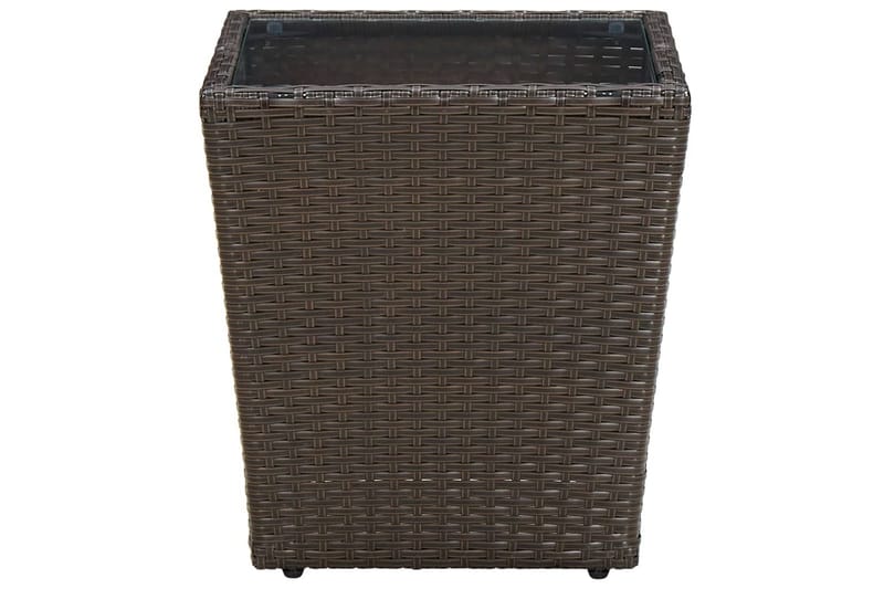 Tebord brun 41,5x41,5x44 cm polyrotting og herdet glass - Brun - Hagemøbler - Hagebord - Cafebord