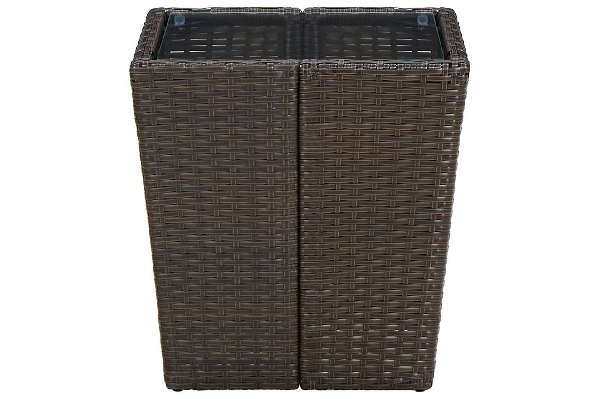 Tebord brun 41,5x41,5x44 cm polyrotting og herdet glass - Brun - Hagemøbler - Hagebord - Cafebord