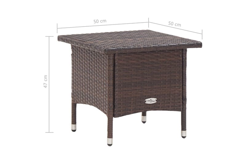 Tebord brun 50x50x47 cm polyrotting - Cafebord - Balkongbord